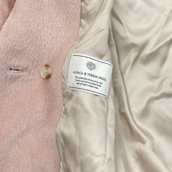 Babaton Stedman Coat Italian Alpaca Wool Blend Salmon Pink Overcoat Women's XXS - Picture 11 of 13